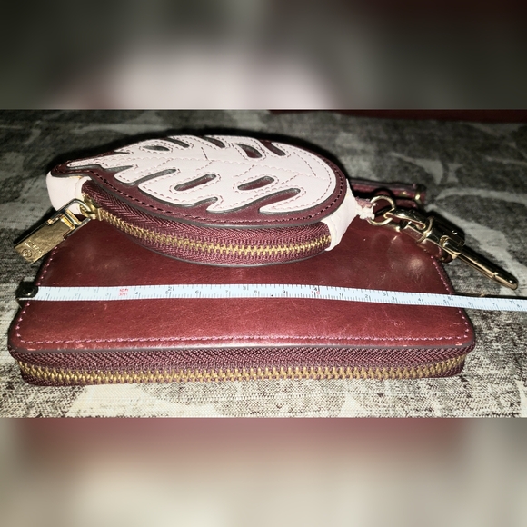 Fossil Amelia Hobo Shoulder Bag and Wallet Set (and Coin Purse) Leather Burgundy - Picture 14 of 16